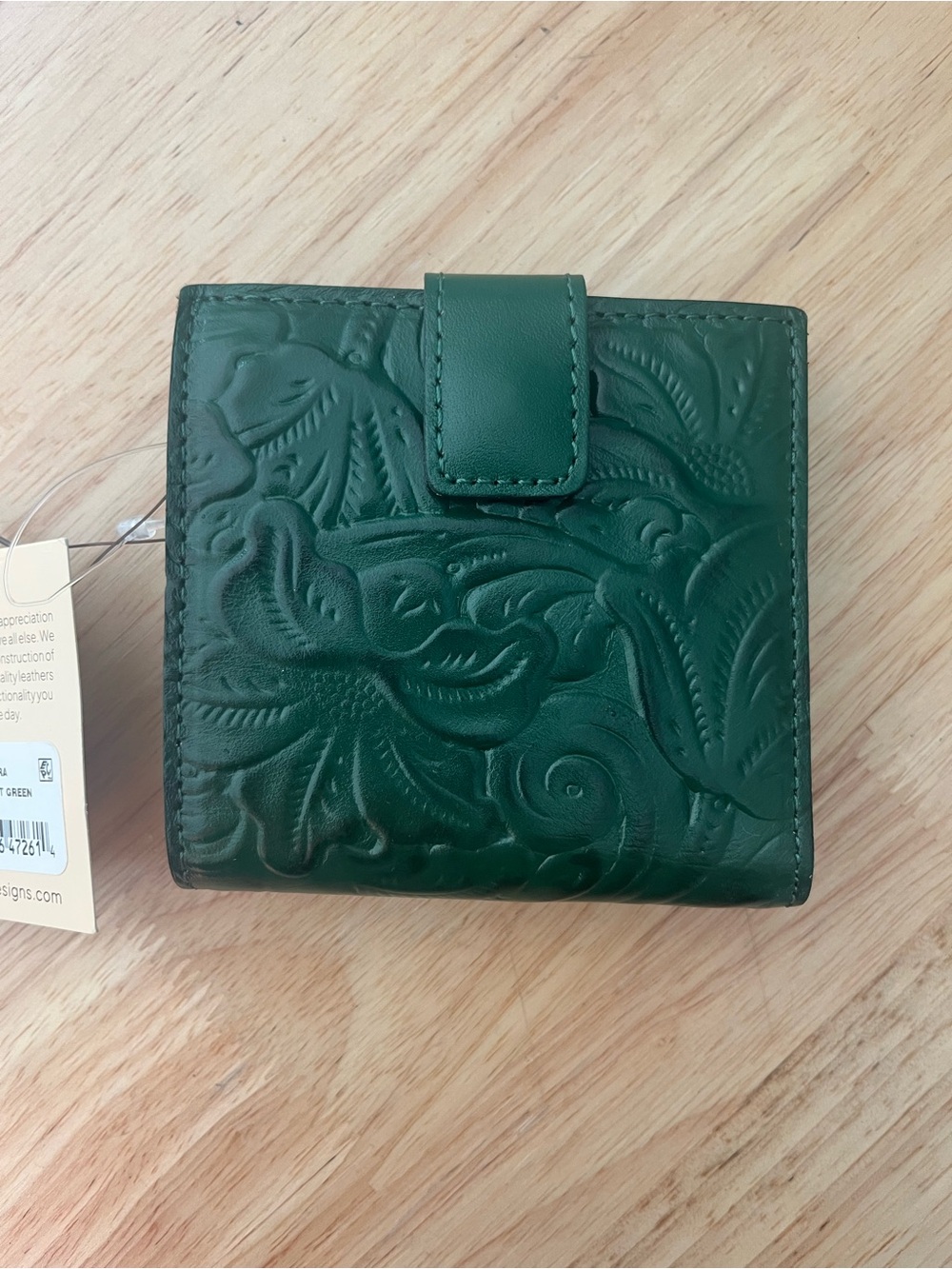Patricia Nash Astra tooled Green Embossed Leather Wallet NWT - Picture 5 of 8